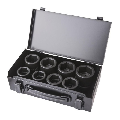 Coffret 8 douilles choc 6 pans 26-38mm 3/4 pouces