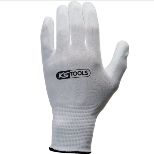Gants microfibres blancs, T.10, 12 paires