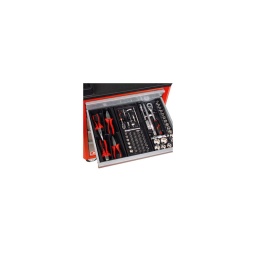 Servante d'atelier 6 tiroirs 127 outils

- construction a pans coupes renforcant la structure du bati
- 2 roues fixes grand diamètre 
- 2 roues pivotantes avec système de freinage total
- plan de travail en materiau composite avec casiers de rangements incorpores
- tiroirs sur glissieres à billes extra-resistant (45 kg par tiroir)
- tiroirs à ouverture totale
- blocage des tiroirs en position fermee. système d'arret a tiroirs
- fermeture totale et simultanee des tiroirs par serrure 
- poignée tubulaire de manutention
- charge maxi (statique) 850kg
- dimensions: l650xl470xh970mm 
pour decouvrir la composition de cette servante. consultez la fiche technique 
