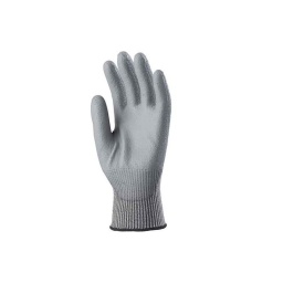 Gant tricôté multi fibres
Paume enduite en PU gris. dos aere.
Poignet élastique. très bonne résistance a la coupure.
Epouse la forme de la main. antidérapant.
Dexterite et flexibilite.
Convient pour les travaux precis et la manipulation de pièces et composants tranchants. le montage et la mecanique. le polissage. l'industrie de métaux.
EN388