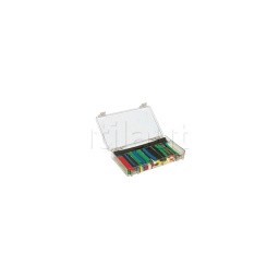 Coffret 70 manchons gaine thermorétractable polyolefine irradiee 
retreint 2 : 1

- 63 manchons noirs - rouges et autres couleurs en longueur 
70 mm ( diamètre 4.8 a 19 mm 
- 7 manchons noirs longueur 200 mm ( diamètre 4.8 a 19 mm 