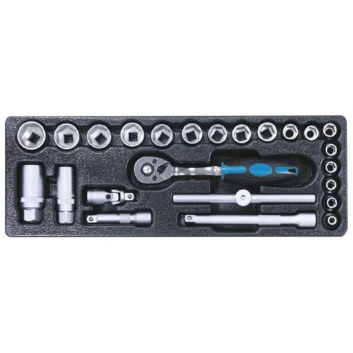 Module plastique douilles et cle a cliquet 3/8"