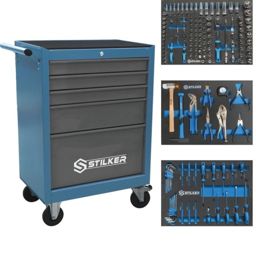 Servante 5 tiroirs + 3 grands modules mousses pleins
