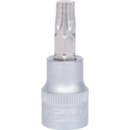 Torx
Carré d'entraînement intérieur selon DIN 3120 / ISO 1174 avec encoche pour verrouillage par bille
avec embout tournevis nickelé serti
Pour une utilisation manuelle
Finition satinée
Chrome Vanadium