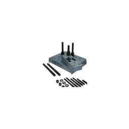 Support universel pour presse
- support universel réglable
- le positionnement en hauteur des goujons permet de creer un support d'appui 3 points stable
- le nombre et la disposition des taraudages permet de s'adapter presque a toutes les formes
de surface.