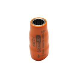 Isolation selon IEC 60900 
Selon ISO 691, ISO 1174-1, ISO 1711-1 et ISO 2725-1 
Carré d'entraînement intérieur selon DIN 3120 / ISO 1174-1 avec encoche pour verrouillage par bille 
12 pans 
Pour une utilisation manuelle ou avec visseuse 
Diamètre extérieur de l'isolation optimisé 
Chrome Vanadium 

