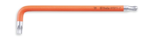Clé mâle coudée colorée à tête sphérique pour vis Torx® brunie