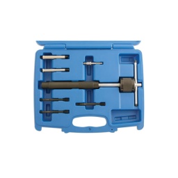 Kit complet d'extracteurs de bougie de préchauffage. à double fonction. pour moteur diesel. avec fixation pour bloquer l'electrode centrale et pour pouvoir deposer la bougie de préchauffage. 
le kit comprend aussi un extracteur interne permettant de retirer le corps inférieur de la bougie de préchauffage lorsqu'elle s'est cisaillee juste en dessous de la pièce hexagonale encastree dans la culasse. dans ce cas. la partie filetée du corps de la bougie doit etre percee avant de retirer le reste du corps de la bougie de préchauffage.
composition :
Poignée extérieure (dia interne 7.7mm  comprends douille de serrage taille 4 (6.0mm 
 poignée extérieure (dia interne 6.8mm  comprends douille de serrage taille 3 (5.0mm 
douille de serrage : taille 3 (5.0mm 
douille de serrage : taille 2 (3.6mm 
douille de serrage : taille 1 (2.7mm 
barre en t extracteur à inertie
extracteur interne (douille a expansion)
toutes les infos dans la fiche technique