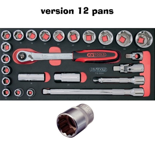 Module de douilles 12 pans 24 pièces ultimate 1/2"