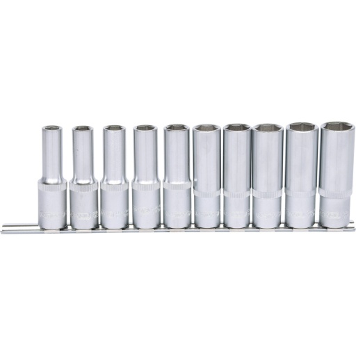 Jeu de douilles 1/2'' 6 pans longue 10 pcs 10-19 mm