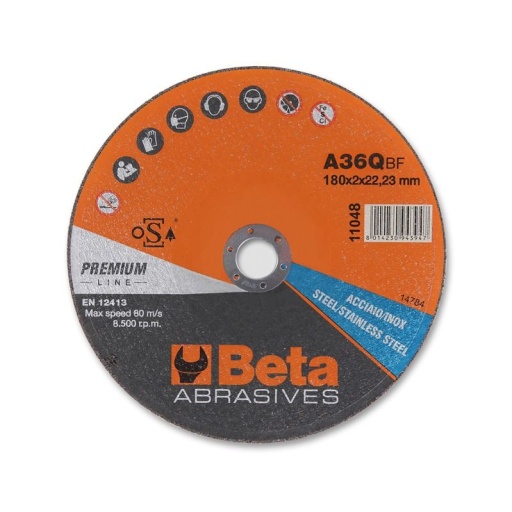 Disques à tronçonner épaisseur fine, à moyeu plat pour l'acier et l'inox Haute performance 11049 230X2,0 (10)