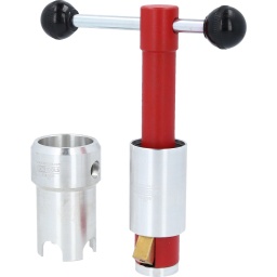 Cl&eacute; de maintien et de vissage pour siphons standards et excentriques
Travail rapide et soign&eacute; lors du montage de baignoires, &eacute;viers et douches
En acier trait&eacute;
