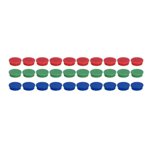 Jeu d'aimants bleus dia25 mm  10pcs