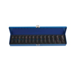 Coffret 14 douilles choc 1/2 - 10-11-12-13-14-15-16-17-18-19-21-24-27-30mm