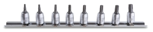 Jeu de 8 douilles tournevis pour vis Torx (art. 900TX) avec support