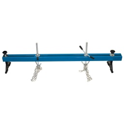 Poutre de support moteur - 500 kg  Cette poutre de support moteur a une capacité de 500 kg Elle s'ajuste de 730mm à 1480mm Hauteur également ajustable de 0mm à 205mm  Fourni avec 2 chaines courtes de levage.  Si un risque existe d'endommager les ailes du véhicules du au poids du moteur, référez vous à la ref 5750 de Laser Tools 
