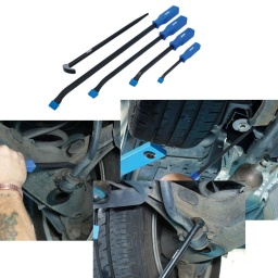 Jeu de 5 pieds-de-biche contenant quatre outils robustes avec poignées en plastique à prise confortable et fourni avec des capuchons de protection pour les pointes. 
L'ensemble comprend également un pied-de-biche à profil affiné, double extrémité et point de pincement qui permet d'aligner les trous avant de poser des fixations, etc., et de retirer les enjoliveurs et les couvercles en plastique. 
Fourni dans un plateau en mousse EVA, conçu pour s'adapter aux tiroirs de servantes à roulettes.
Dimensions (longueur x largeur de la pointe) : 600 x 20 mm, 445 x 18,5 mm, 295 x 16,5 mm et 195 x 10,5 mm.
Comprend également un pied-de-biche à point de pincement : 395 x 15,5 mm.
En acier trempé avec finition à revêtement poudre.
Manches confortables en polypropylène (PP).
Présenté dans un plateau en mousse EVA (26 x 177 x 637 mm) pratique pour le rangement par l'utilisateur et limitant les déchets d'emballage