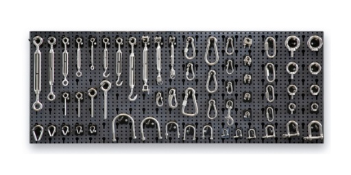Composition de 348 accessoires inoxydables pour câbles, avec crochets sans panneau