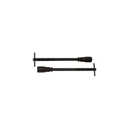 Enlever la roue et inserer l'outil dans le cadre. l'outil est utilise pour l'alignement de la fourche arrière pour atteindre le parallelisme
- matière : acier au carbone. forge et trempe
- revêtement : bruni selon la norme din 50938