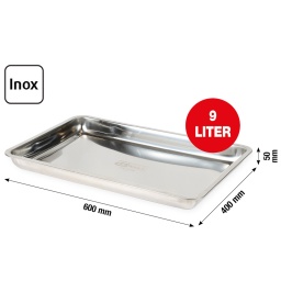 Rebord extra plat hauteur 5,0 cm
Idéal pour récupérer différents liquides
Adapté pour les huiles, essences, acides et liquides de refroidissement
Egalement adapté pour nettoyer les pièces
Pratique, rapide et écologique
Inox