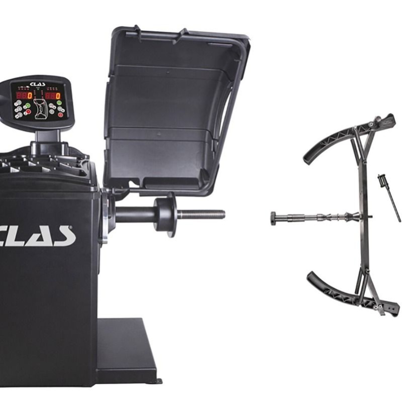 / Equilibreuse à roues 28'' 230V 90W affichage digital EQ  1000 + kit équilibrage moto EQ 1634 > Equipement Atelier > Univers du pneu  et la roue > Equilibreuse de roue