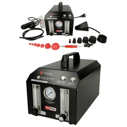 Contrôleur de fuite par fumée, 230V
Pour le contrôle d'étanchéïté de tous types et toutes tailles de circuits et conduites
Détection rapide et efficace des fuites grâce à la fumée générée
Flux d'air ou de fumée réglables
Jauge du niveau d'huile avec système de vidange intégré
Manomètre de contrôle
Indicateur de l'importance de la fuite
Alimentation secteur 230V
Ensemble d'accessoires permettant de s'adapter à toute taille de conduite
Outil pour système EVAP inclus
Poignée de transport pratique

Accessoires inclus :
6 obturateurs en caoutchouc et 7 oburateurs en plastique pour isoler la partie du circuit à tester
1 tuyau en caoutchouc pour raccordement de la machine
1 ballonnet d'obturation avec pompe pour assurer l'étanchéïté des tuyaux d'admission et d'échappement quelque soit la forme
1 diffuseur conique
2 connecteurs pour effectuer les branchements sur les durites
1 outil permettant de dévisser la valve Schrader et de tester le système EVAP via la prise dédiée OBD-II EVAP
1 flacon 10 cl d'huile minérale pour produire la fumée (recharge 25 cl disponible à la vente - référence 150.1010F)