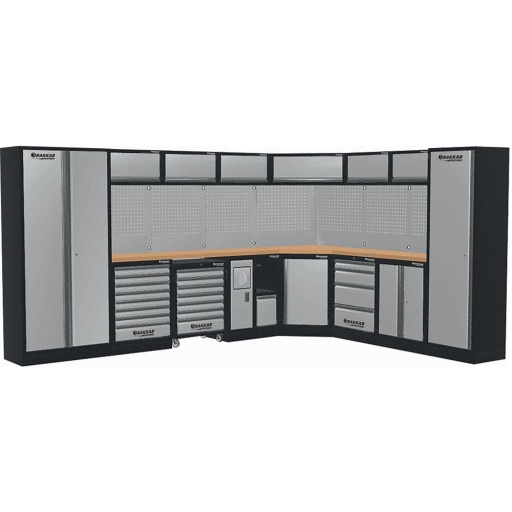 Mobilier d atelier d angle 14 meubles plateau bois