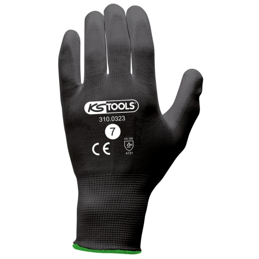 Gants microfibres noirs, T.7, 12 paires