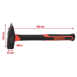 Selon DIN 1041
Avec manche en fibre de verre
Version forgée
Bords durcis par induction
Bord de tête et surface de frappe polis
Bords arrondis
Tête thermolaquée
Tête de marteau en acier haute résistance