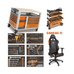 Offre exeptionelle et exclusive millmatpro et beta tools
pour toute entreprise ayant besoin d'un outillage de qualité dans un atelier. mais aussi pour des interventions extérieures. cette offre est faites pour vous.
dans ce pack vous retrouver une servante établi complète c28 beta et une servante portative c27s complete. total 322 outils
siege baquet de bureau omm beta offert !!!
Compo du C28 (couleur au choix)
clés mixtes 6-7-8-9-10-11-12-13-14-15-16-17-18-19-20-21-22-24-27-30-32-36 mm
clés à fourches 6x7-8x9-10x11-12x13-14x15-16x17-18x19-20x22-21x23-24x27-30x32 mm
clés polygonales contre - coudées 6x7-8x9-10x11-12x13-14x15-16x17-18x19-20x22-21x23-24x27-30x32 mm
clés mâles 6 pans coudées à tête sphérique  1,5-2-2,5-3-4-5-6-8-10 mm
tournevis pour vis Phillips®  2,5x50-3x75-4x100-5,5x125-6,5x150-8x200 mm
tournevis à lame courte pour vis à fente  4x30 mm
tournevis pour vis Phillips® PH0x60-PH1x80-PH2x100-PH3x150 mm
tournevis à lame courte pour vis à empreinte Phillips®  PH1X30 mm
chasse-clous Ø 2-3-4 mm
chasse-goupilles Ø 2-3-4-5-6-8 mm
pointeau Ø 4 mm
burins plats 150 mm
burins nervurés 200-250 mm
bédanes 125 mm
marteau de mécanicien 500 g
marteau de mécanicien Ø 35 mm
mètre à ruban 3 m
aimant télescopique avec tête flexible
5 limes
brosse métallique en fils d'acier
cutter à lame sécable 18 mm avec lames 18 mm
3 douille porte-embouts
douilles 6 pans avec carré conducteur femelle 1/4"  4-4,5-5-5,5-6-7-8-9-10-11-12-13-14 mm
douille 6 pans série longue 5-6-7-8-9-10-11-12-13 mm
douilles tournevis pour vis 6 pans creux carré femelle 1/4"  3-4-5-6-7 mm
douille tournevis pour vis à fente 0,8x4-1x5,5-1,2x6,5-1,2x8 mm
douille tournevis pour vis Phillips® PH1-PH2-PH3-PH4
douille tournevis pour vis Torx® T10-T15-T20-T25-T27-T30-T40
rallonge - 1/4” 50 mm
rallonge - 1/4” 100 mm
rallonge - 1/4” 150 mm
cardan avec carrés mâle et femelle 1/4"
poignée emmanchée avec carré mâle 1/4"
poignée coulissante avec carré mâle 1/4"
cliquet réversible avec carré mâle 1/4" 
douilles 6 pans avec carré conducteur femelle 1/2"  8-10-11-12-13-14-15-16-17-18-19-20
21-22-23-24-26-27-28-30-32 mm
21
réducteur carré femelle 1/2" et mâle 3/8"
cardan 1/2"
rallonge angulaire - 1/2” 125 mm
rallonge angulaire - 1/2” 250 mm
poignée coulissante 1/2"
cliquet réversible 1/2" 
douilles pour écrous à empreinte Torx®, 1/2"  10-12-14-16-18-20-22-24 mm
Compo c27 (couleur au choix)
clés mixtes 6-7-8-9-10-11-12-13-14-15-16-17-18-19-21-22 mm
pince coupante diagonale à faible effort de coupe  160 mm
clés mâles 6 pans coudées   1,5-2-2,5-3-4-5-6-8-10 mm
pince à becs demi-ronds longs  180 mm
pince à becs demi-ronds longs striés  branches gainées confort bi-matières  160 mm
tournevis pour vis Phillips®  3,5x100-5,5x150-6,5x150 mm
tournevis pour vis Phillips®  PH0x3x60-PH1x4,5x80-PH2x6x100 mm
coffret de 31 pièces 
Pince multiprise entrepassée 250 mm0
marteau de mécanicien 300 mm
pointeau 4 mm
bédanes 4 mm
douilles 6 pans avec carré conducteur femelle 1/4" 4-4,5-5-5,5-6-7-8-9-10-11-12-13-14 mm
rallonge - 1/4” 150 mm
cardan avec carrés mâle et femelle 1/4"
poignée emmanchée carré mâle 1/4”
poignée coulissante avec carré mâle 1/4"
cliquet réversible avec carré mâle 1/4" 
douilles 6 pans avec carré conducteur femelle 1/2" 10-11-12-13-14-15-16-17-18-19-21-22-24-27-30-32 mm
cardan 1/2"
rallonge angulaire - 1/2” 125 mm
poignée coulissante avec carré mâle 1/4"
cliquet réversible avec carré mâle 1/4"
douille porte-embouts