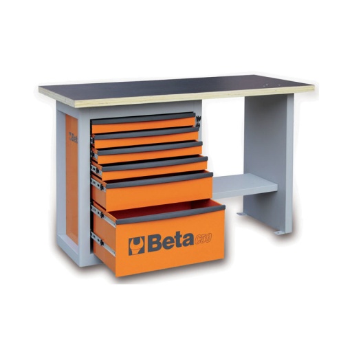 Etabli "endurance" 6 tiroirs orange modèle court 1.5 tonne