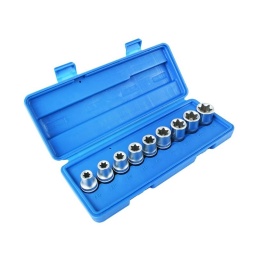 Composition :
- OS3031 : douille torx E10
- OS3032 : douille torx E11
- OS3033 : douille torx E12
- OS3034 : douille torx E14
- OS3035 : douille torx E16
- OS3036 : douille torx E18
- OS3037 : douille torx E20
- OS3038 : douille torx E22
- OS3039 : douille torx E24