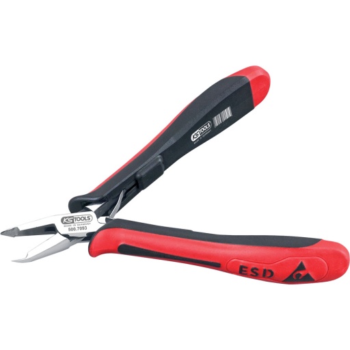 Pince ESD coupante diagonale tête pointue becs fins et finement biseautés au bout, 125 mm