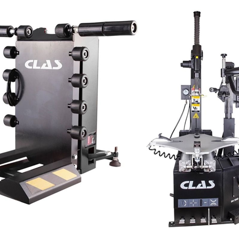 Pack démonte pneus automatique 13-28 2 vitesses 400V + Lève roue  semi-automatique - CLAS DM 0002