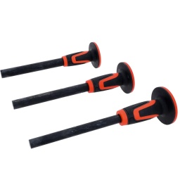 Jeu de 3 chasse-goupilles brunis avec poign&eacute;e de protection bi-mati&egrave;re
Version lourde
id&eacute;al pour enfoncer des goupilles, des goupilles fendues, des tiges, etc.
Une protection solide pour les mains prot&egrave;ge contre les blessures
Brunie
En acier sp&eacute;cial