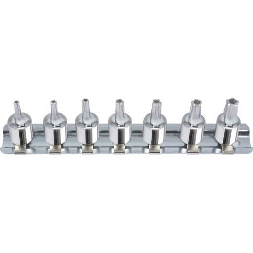 Jeu de douilles tournevis 1/4'' 5 pans percé CHROMEplus 7 pcs TS10-TS40