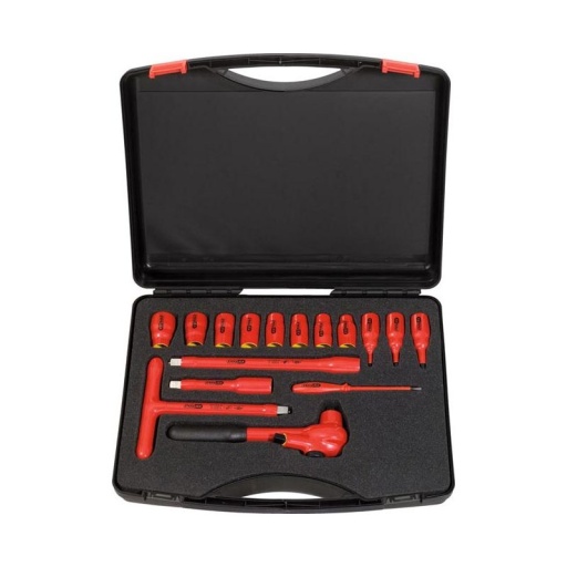 Coffret de douilles isolées 1000v et cliquet - 16 pcs