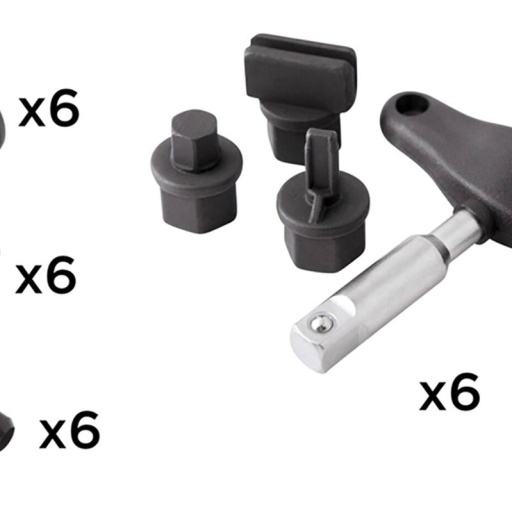 Assortiment 24 bouchons + clés écrous de vidange plastique