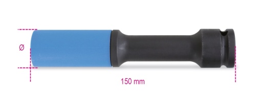 Douille à chocs colorées pour écrous de roues 19mm