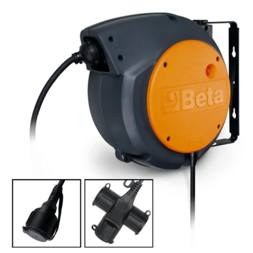 Enrouleur de câble automatique avec câble 3Gx1,5 mm² et prise de type SCHUKO