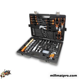 Coffret douilles et outillage beta easy
composition 1/4 :
- douille courte 4-4.5-5-5.5-6-7-8-9-10-11-12-13-14mm - cliquet 48 dts
- 2 rallonges 50-100mm + 1 cardan
- carré coulissant 1/4
- tv 1/4"
- douille porte embout
- 31 embouts de vissage
composition 1/2 :
- douille courte 10-11-12-13-14-15-16-17-18-19-20-21-22-24-27-30-32mm - cliquet 72 dts
- 2 rallonges 125-250mm + 1 cardan
outillage :
- clé mixtes : 7-8-9-10-11-12-13-14-15-16-17-18-19mm - 1 jeu de clé allen
- 4 pinces
- tournevis plat + cruciforme
- marteau
