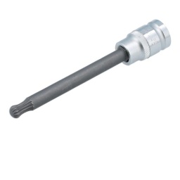 Embout sphérique cannelé M10 de 140 mm de long, adapté à un certain nombre d'applications, notamment les fixations de la tubulure d'admission des moteurs TDI à rampe commune de 2,0 L utilisés sur les modèles Audi A3 et VW Golf (à partir de 2013). Embout sphérique pour un accès plus facile, idéal dans les endroits confinés ou si une obstruction empêche d'accéder directement aux fixations.

Les applications comprennent : la dépose et le montage du collecteur d'admission sur le moteur diesel VAG 2,0 L 4 cylindres TDI à rampe commune.
Utilisé sur Audi A3, Volkswagen Golf (à partir de 2013).
Douille cannelée à embout sphérique à carré de 1/2" : M10 ; longueur totale : 140 mm, longueur d'embout : 100 mm.
Équivalent de l'OEM T10501.
Douille en chrome-vanadium, embout en nuance d'acier résistant aux chocs S2.
