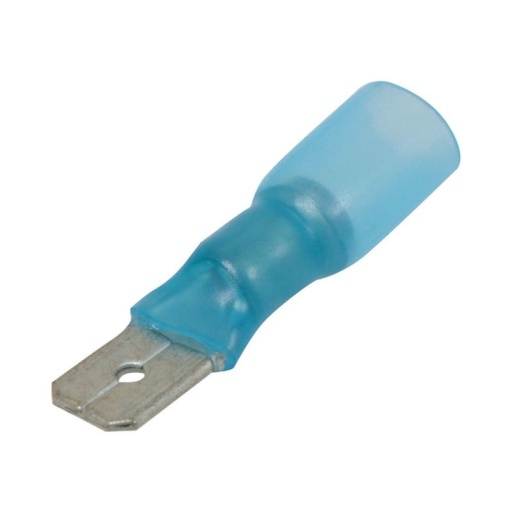 Cosses plates mâles isolées thermorétractables 6,3x0,8mm 1,5 à 2,5 mm2 