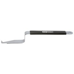 Gainé de caoutchouc pour éviter les rayures 
Pour enlever les baguettes des pare-brises collés 
Idéal pour retirer les joints à double chambre munis de crochets 
Utilisable pour tous types de crochets retirés horizontalement 
Longueur totale 220 mm 

