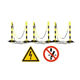 Kit de balisage de zone de travail pour intervention sur véhicules électriques ou hybrides
Permet de déterminer une zone de sécurité autour du véhicule lors d'une intervention
Poteaux d'une grande stabilité avec pieds lestés
Niveaux d'habilitation : BCL/BEL/BOL - B1L/B1VL - B2L/B2VL - B1XL/B2XL