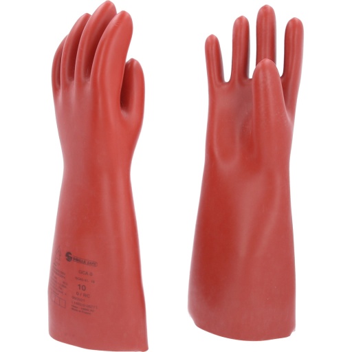 Gants de protection pour électricien à protection mécanique et thermique taille 10 classe 0 rouge