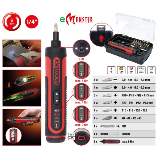 Coffret visseus eMONSTER 1/4'' sans fil 27 pcs