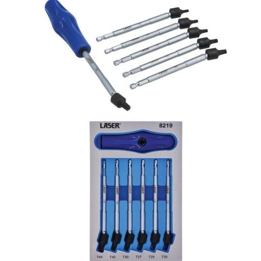 Jeu d'embouts étoile Torx à cardan de 6 pièces