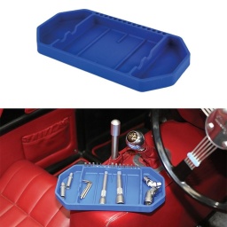 Plateau à outils bleu semi-rigide antidérapant, idéal pour le rangement général des outils, ainsi que pour garder les outils à proximité au cours des travaux, en sachant que le matériau en caoutchouc permettra d’éviter les rayures sur les surfaces délicates.

Dimensions hors tout : 275 x 145 x 25 mm.
3 poches (20 mm de profondeur) permettant de garder les outils séparés pour un accès facile et 15 porte-embouts hexagonaux (1/4").
Matériau en caoutchouc pour la prévention des rayures et du marquage.
Grandes tailles disponibles - voir les références Laser 8044 (moyen) et 8045 (grand).
Jeu de 3 disponible - voir la référence Laser 8051.