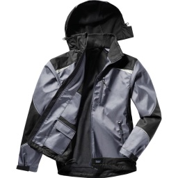 Softshell avec capuche et doublure amovible avec une poche poitrine zip verticale à droite. deux poches latérales fermeture zip. dos prolonge. triangles retro reflechissants
Doublure intérieure en polaire. poche intérieure portable à gauche. poche fermeture zip à droite
Finition du col pour proteger le menton de la fermeture eclair
Bises retro reflechissantes sur des manches réglables par velcro
Coloris: gris/ noir
Tissu: 100% polyester
3 couches soudees impermebales
lavage: 40°
Les +: -Coupe vent
-Impermeable